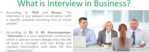 What is Interview in Business