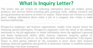 What is Inquiry Letter